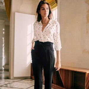 Sezane Austin Trousers Pants / Color : Black / Size : US 4 (FR Size 36)